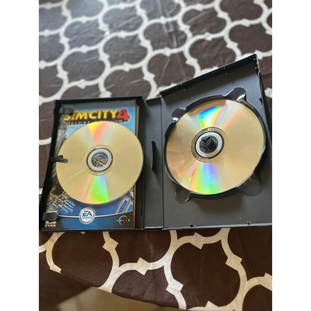 SimCity 4 Deluxe Edition PC Big Box Video Game CIB 2-Disc Set Maxis EA 2003